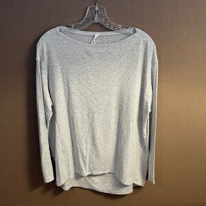 Lululemon Athletica Light Gray/Cream Heathered Long Sleeve Tee